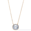 Crystal Glow Square Necklace - Ice Blue