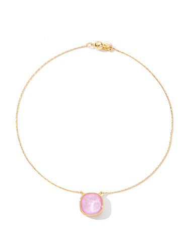 Crystal Glow Square Necklace - Petal