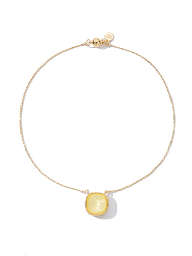 Crystal Glow Square Necklace - Vanilla Bean