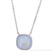 Crystal Glow Square Necklace - Linen Cloud