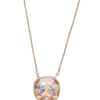 Crystal Glow Square Necklace - Linen Haze Glow