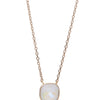 Crystal Glow Square Necklace - Linen Snow