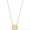 Crystal Glow Square Necklace - Linen Vanilla Bean