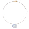 Crystal Glow Square Necklace - Metallic Linen Air