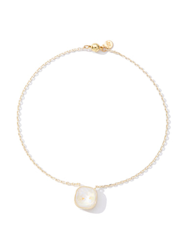 Crystal Glow Square Necklace - Metallic Moonlight Snow