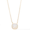 Crystal Glow Square Necklace - Metallic Moonlight Snow