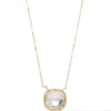 Crystal Glow Square Necklace - Metallic Whisper Champagne