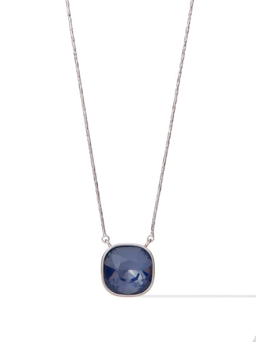 Crystal Glow Square Necklace - Midnight