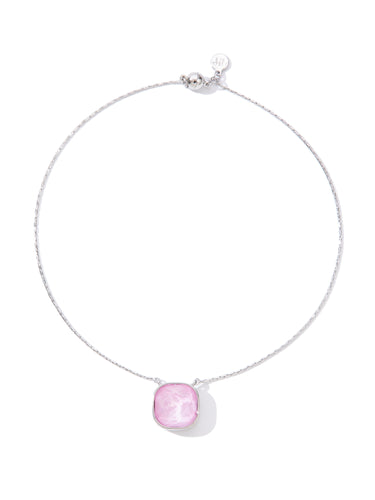Crystal Glow Square Necklace - Petal