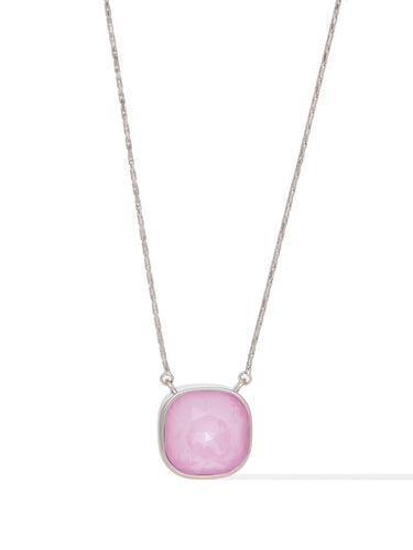 Crystal Glow Square Necklace - Petal