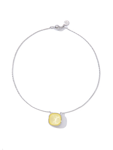 Crystal Glow Square Necklace - Vanilla Bean