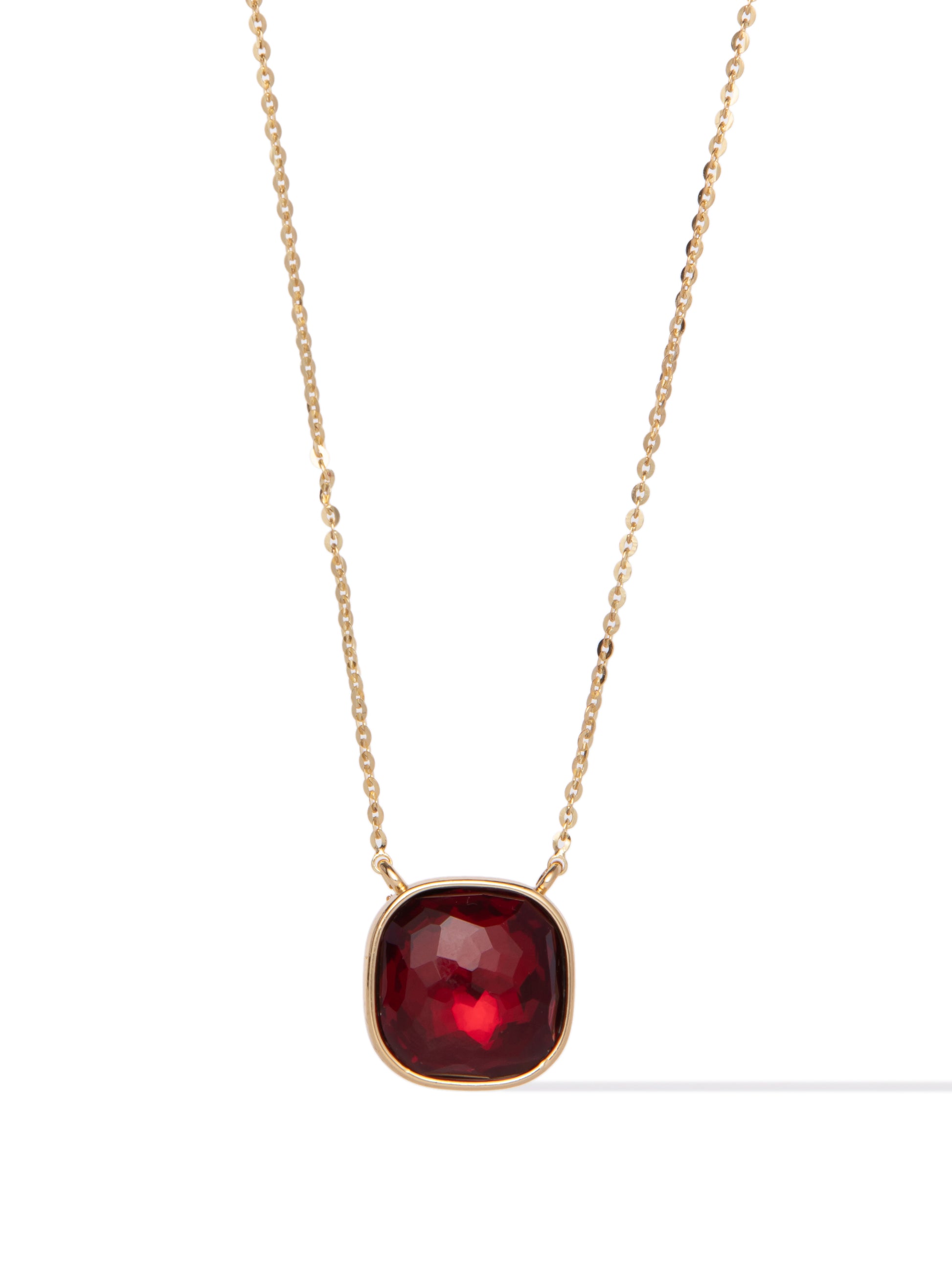 Crystal Glow Square Necklace - Berry Noel
