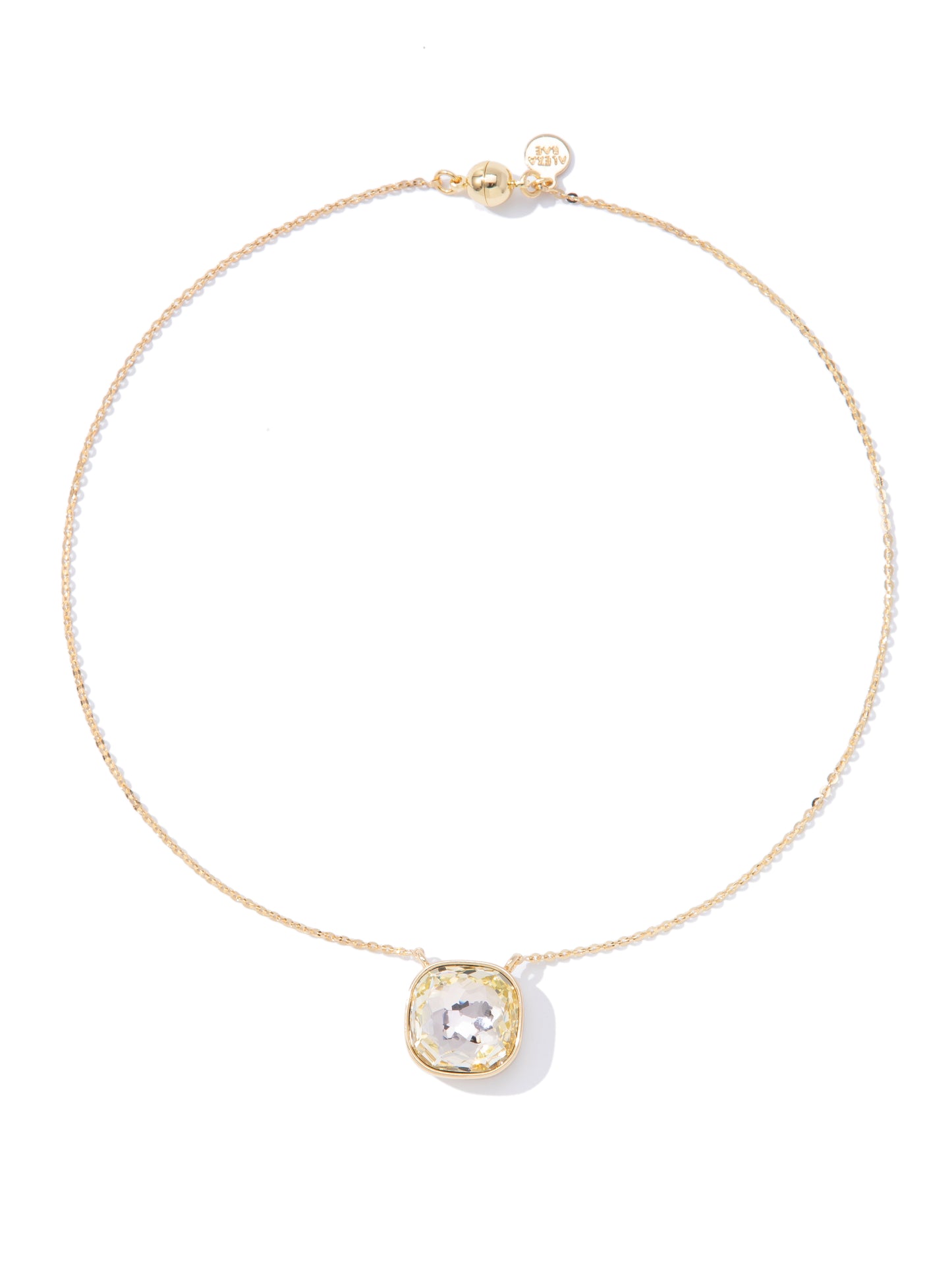 Crystal Glow Square Necklace - Moonlight