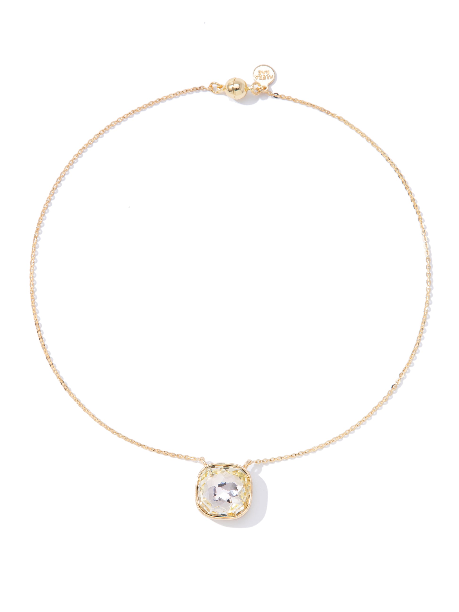 Crystal Glow Square Necklace - Moonlight