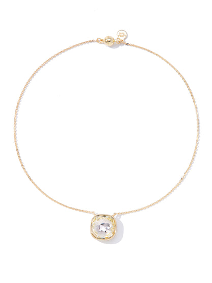 Crystal Glow Square Necklace - Moonlight