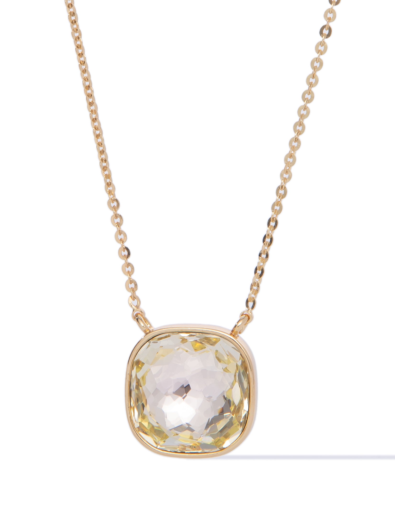 Crystal Glow Square Necklace - Moonlight