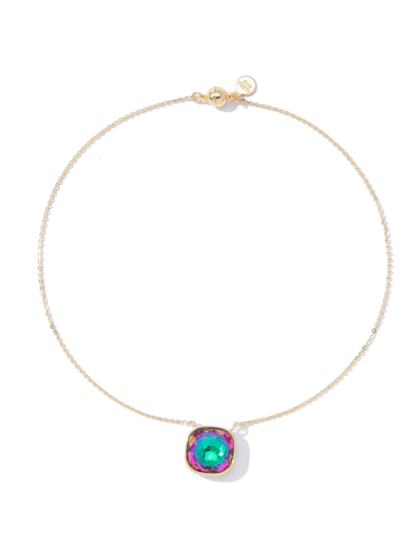 Crystal Glow Square Necklace - Mystic