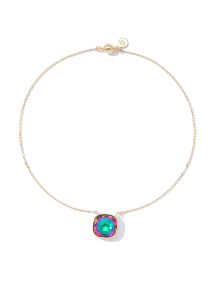 Crystal Glow Square Necklace - Mystic
