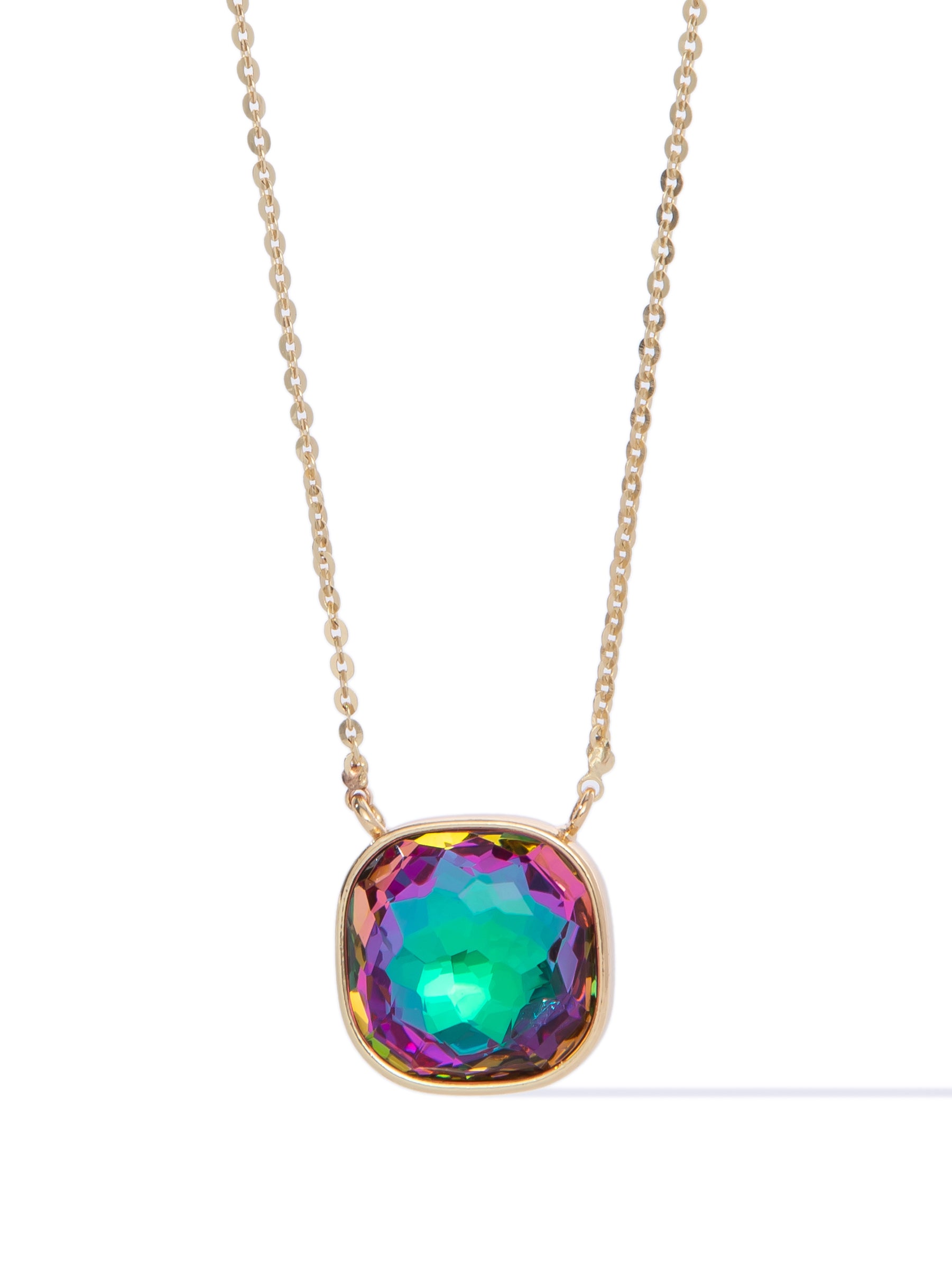 Crystal Glow Square Necklace - Mystic