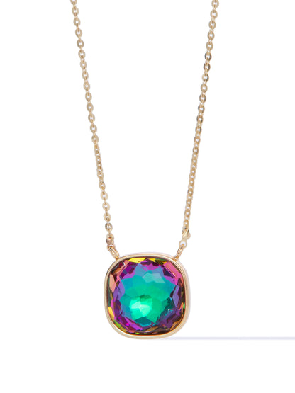 Crystal Glow Square Necklace - Mystic