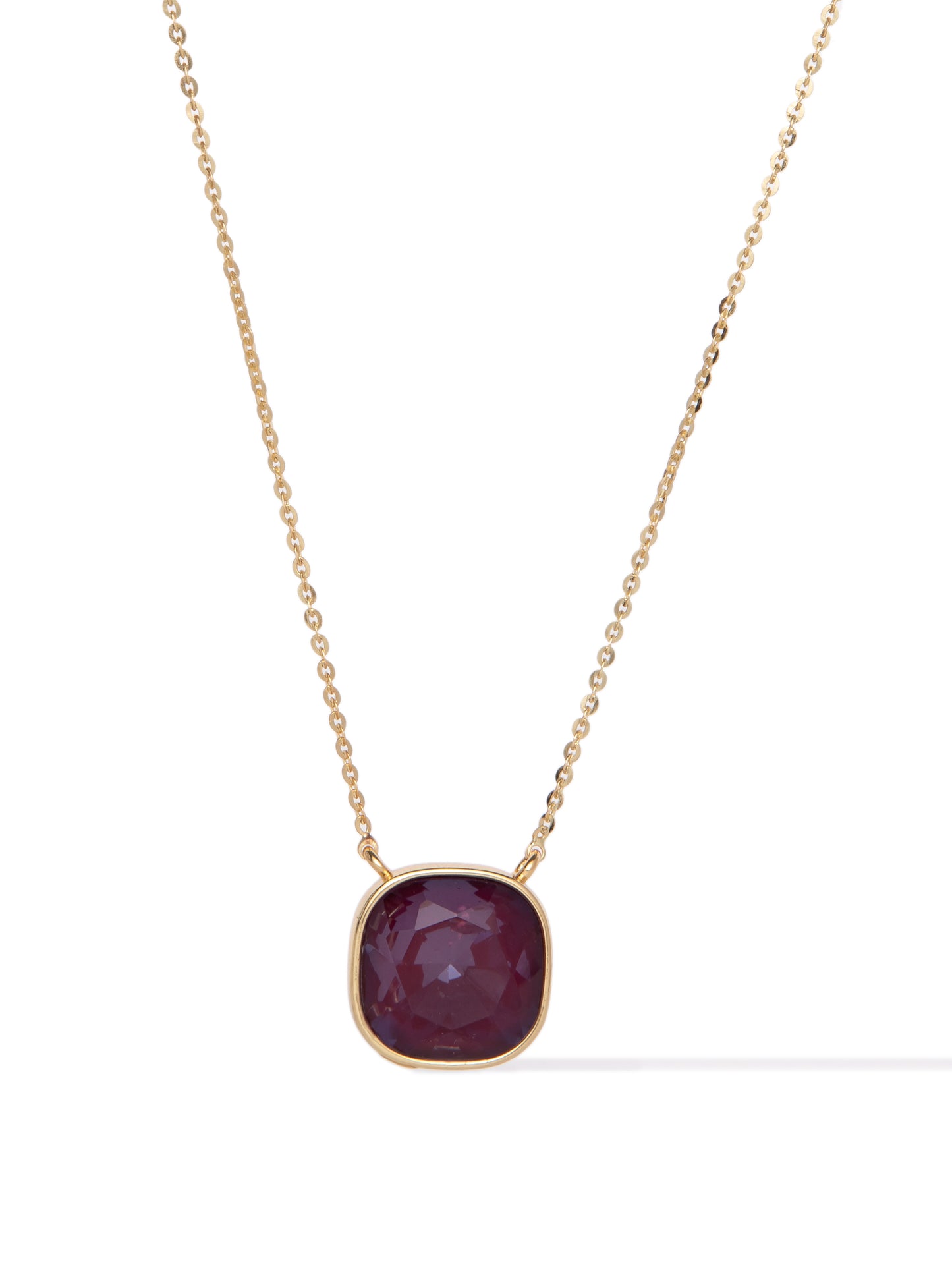 Crystal Glow Square Necklace - Sugar Plum