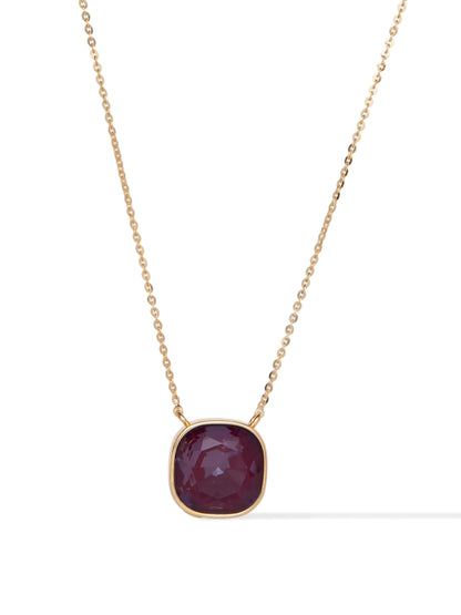 Crystal Glow Square Necklace - Sugar Plum