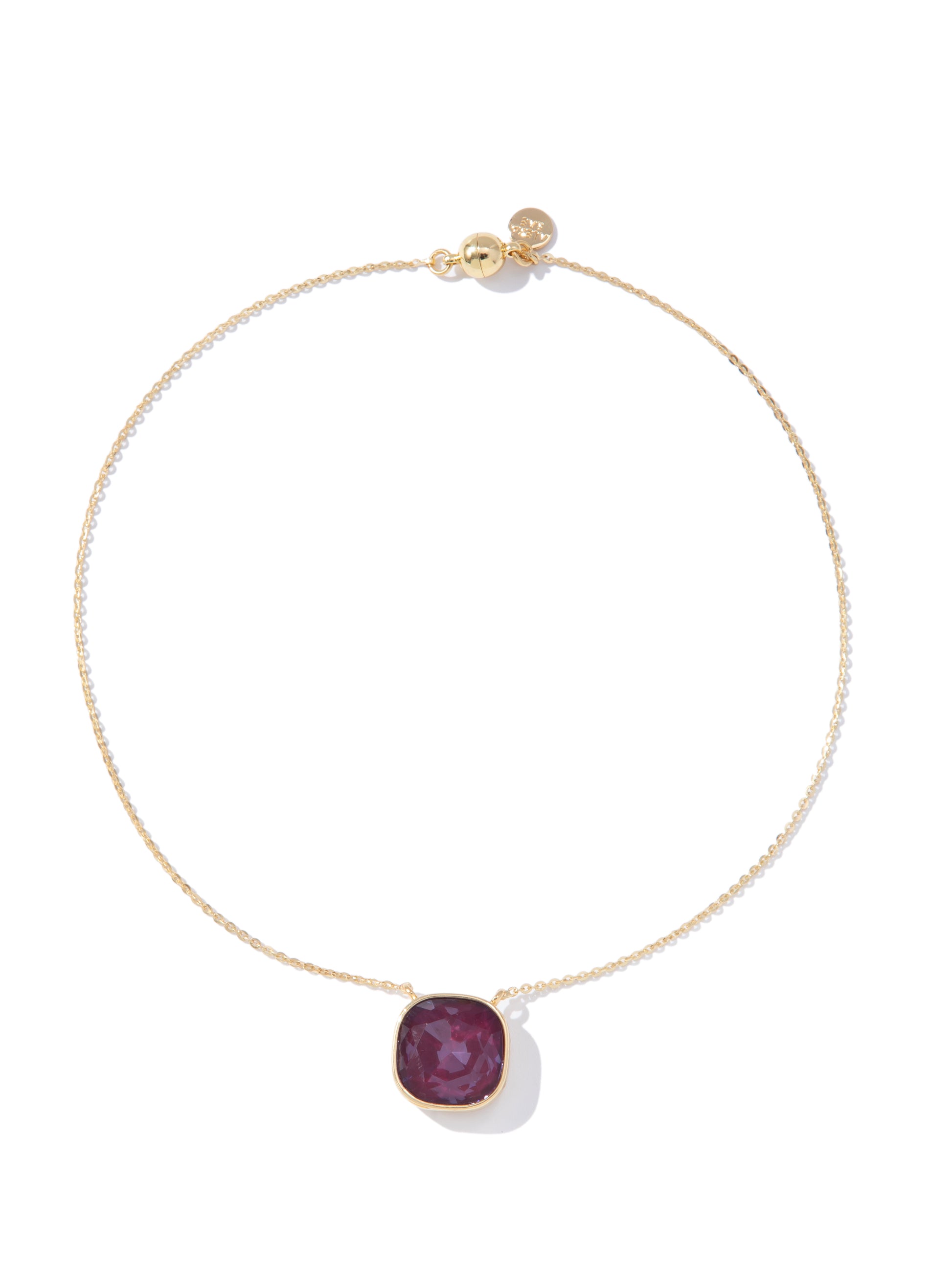 Crystal Glow Square Necklace - Sugar Plum