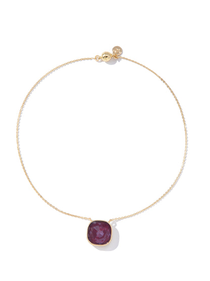 Crystal Glow Square Necklace - Sugar Plum