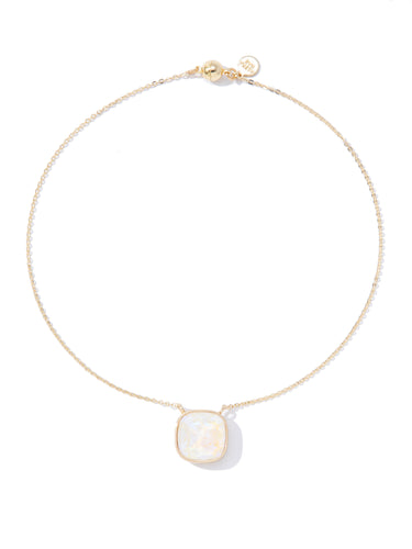 Crystal Glow Square Necklace - Snow Glow