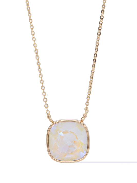 Crystal Glow Square Necklace - Snow Glow