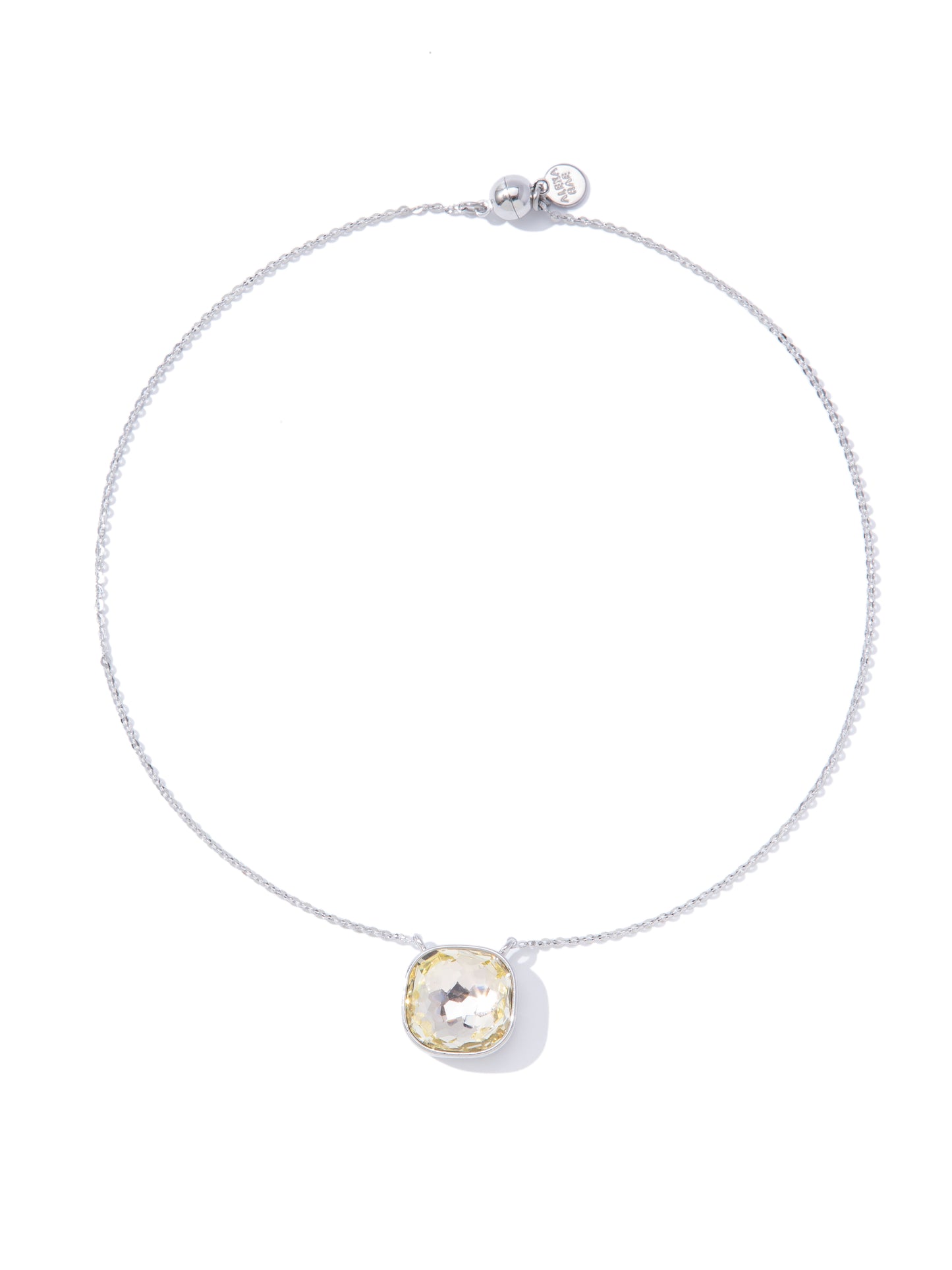 Crystal Glow Square Necklace - Moonlight