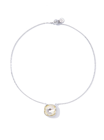 Crystal Glow Square Necklace - Moonlight