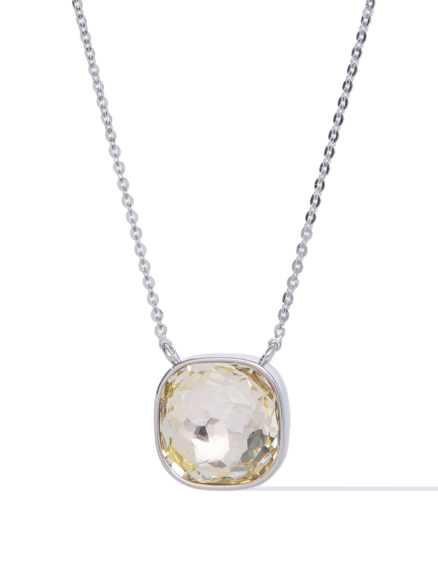 Crystal Glow Square Necklace - Moonlight