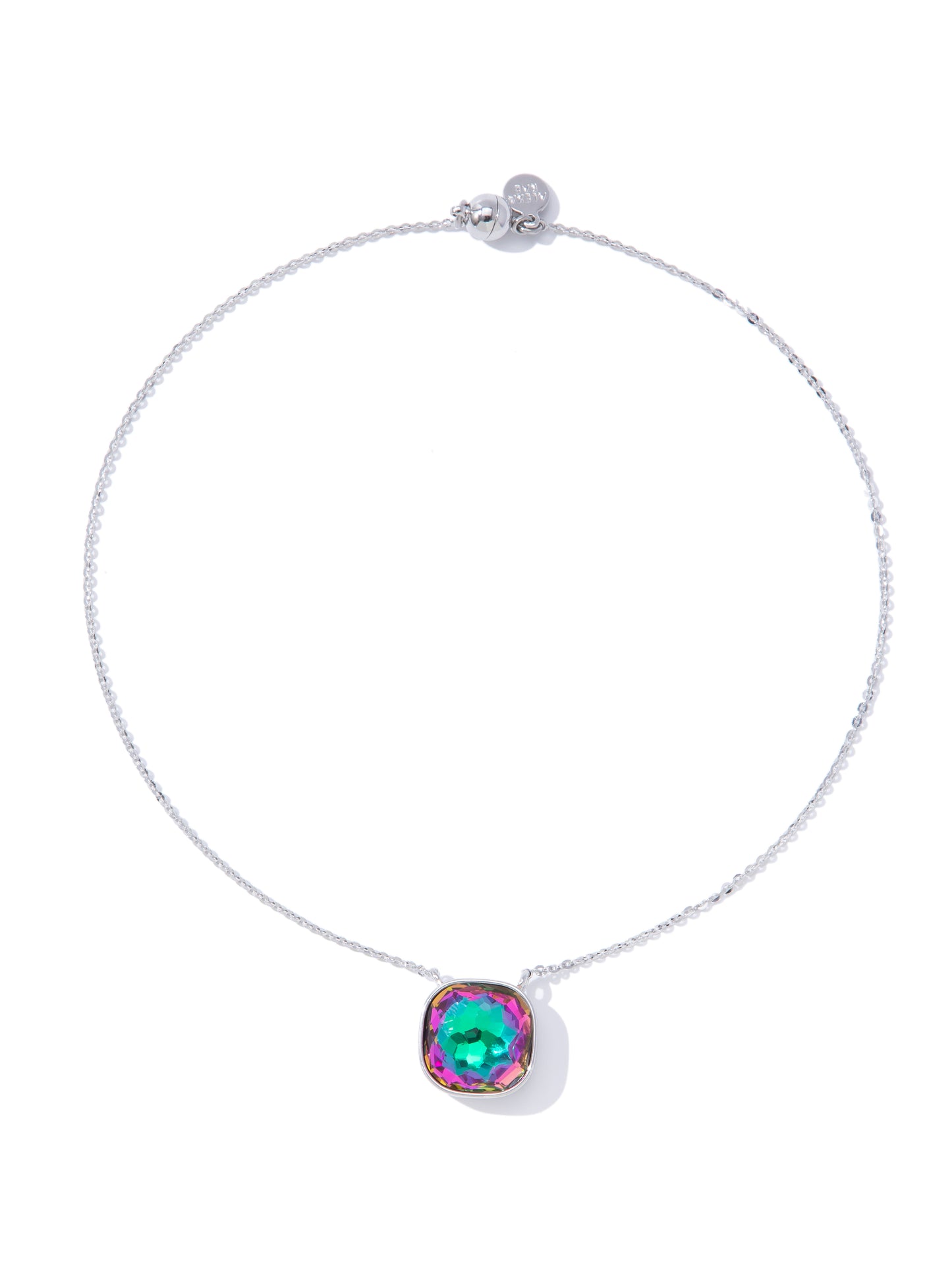 Crystal Glow Square Necklace - Mystic