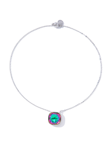 Crystal Glow Square Necklace - Mystic