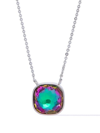 Crystal Glow Square Necklace - Mystic