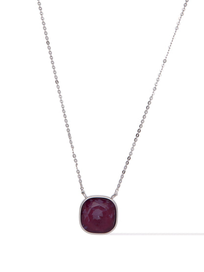 Crystal Glow Square Necklace - Sugar Plum