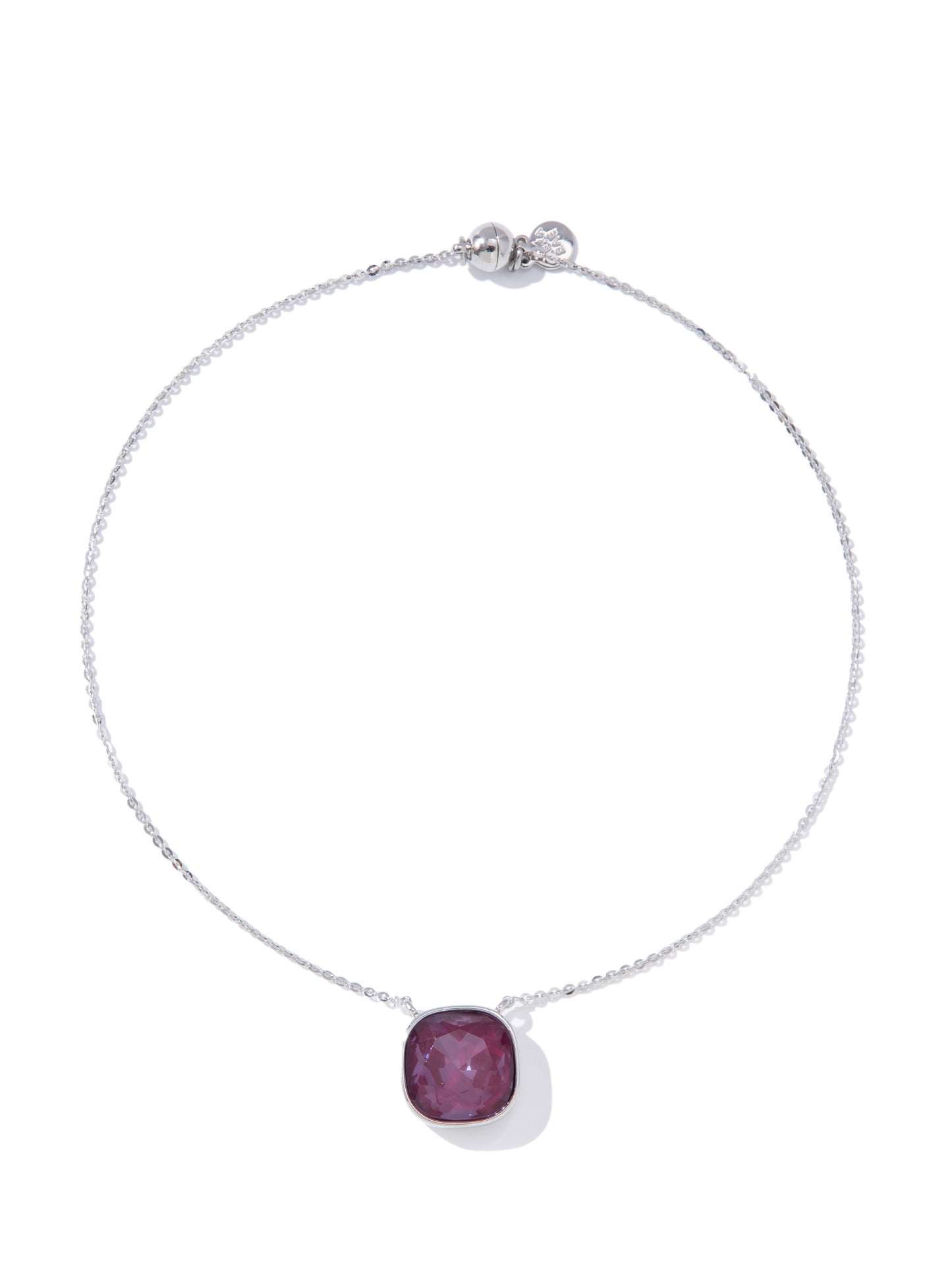 Crystal Glow Square Necklace - Sugar Plum