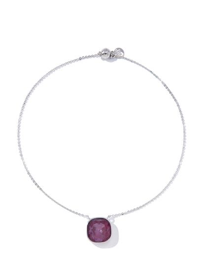 Crystal Glow Square Necklace - Sugar Plum