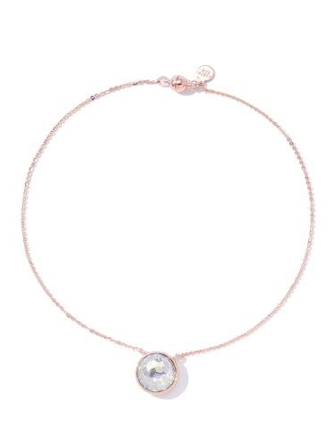 Crystal Glow Round Necklace - Toffee Rose Champagne Kiss