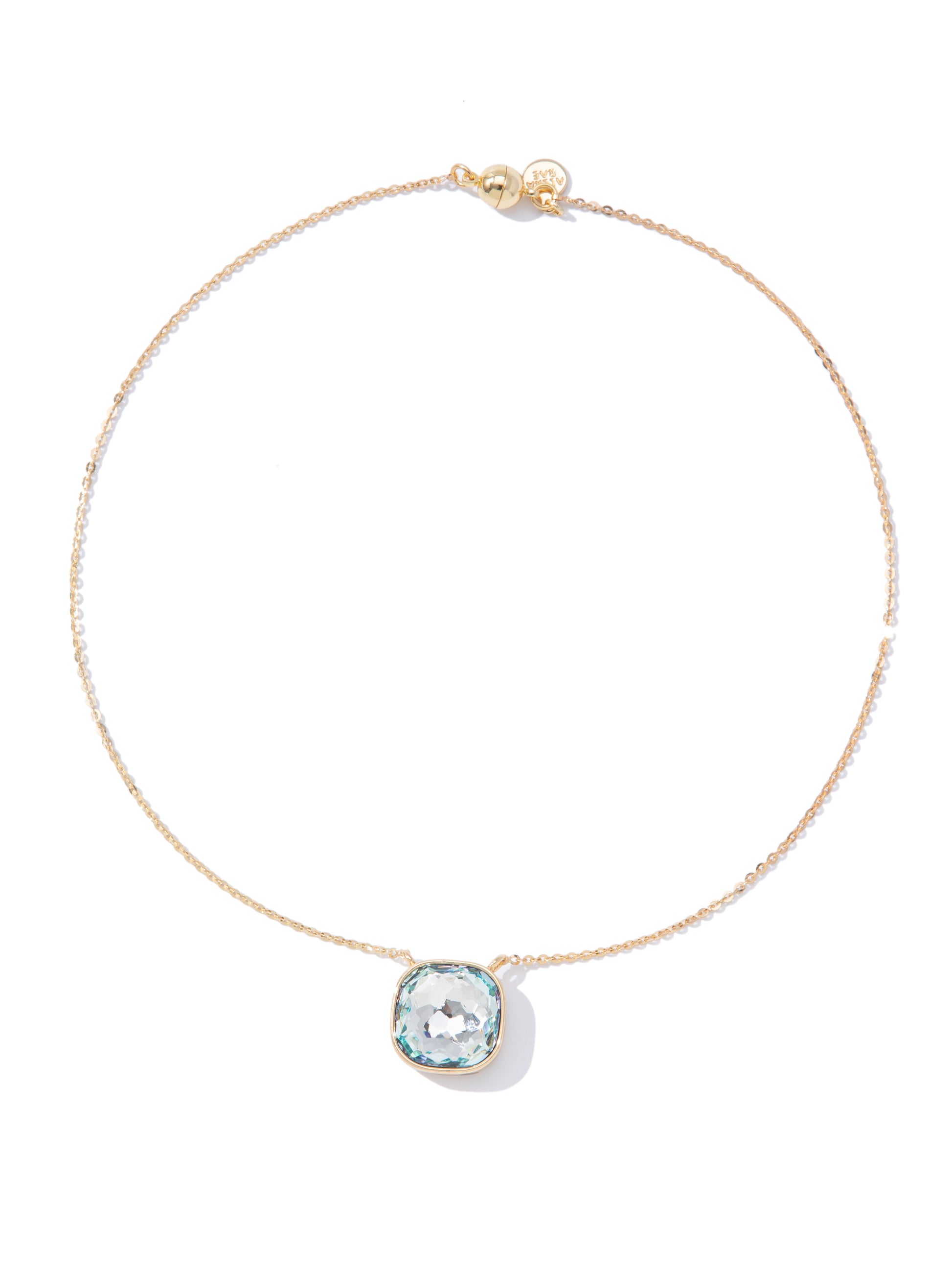 Crystal Glow Square Necklace - Frost Pop