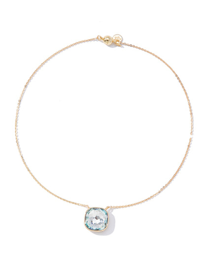 Crystal Glow Square Necklace - Frost Pop