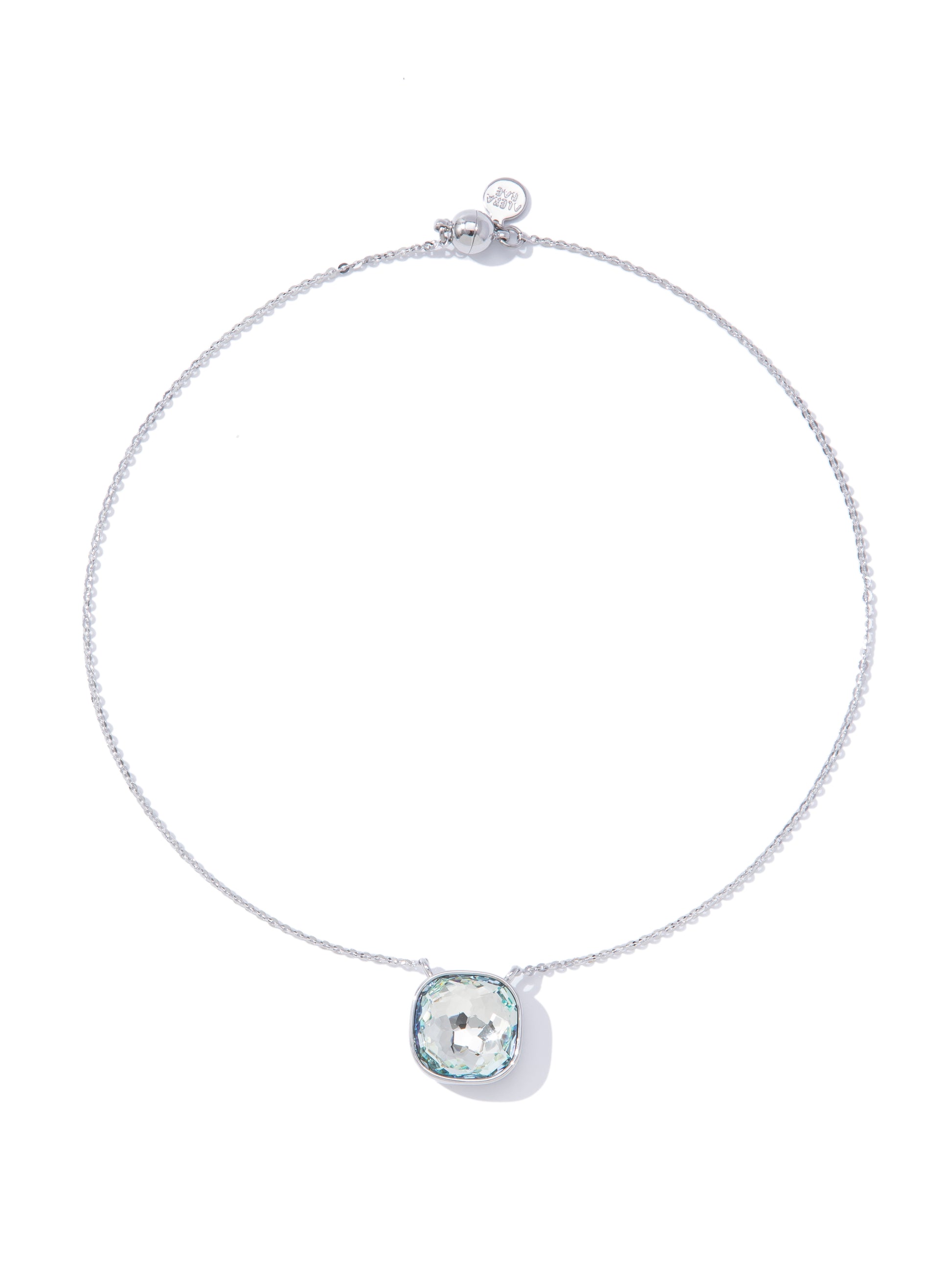 Crystal Glow Square Necklace - Frost Pop