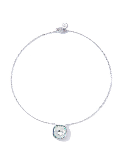 Crystal Glow Square Necklace - Frost Pop