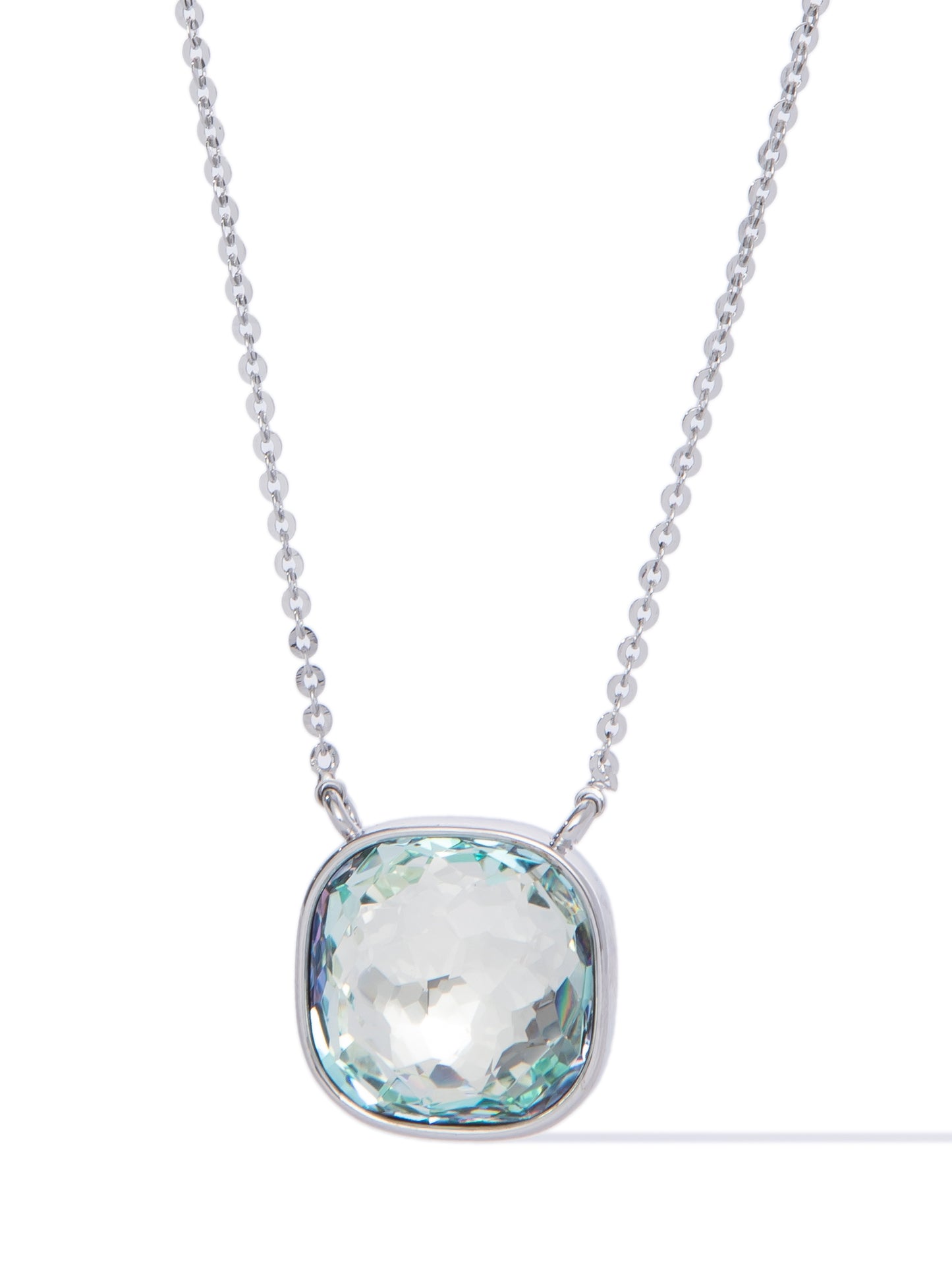 Crystal Glow Square Necklace - Frost Pop