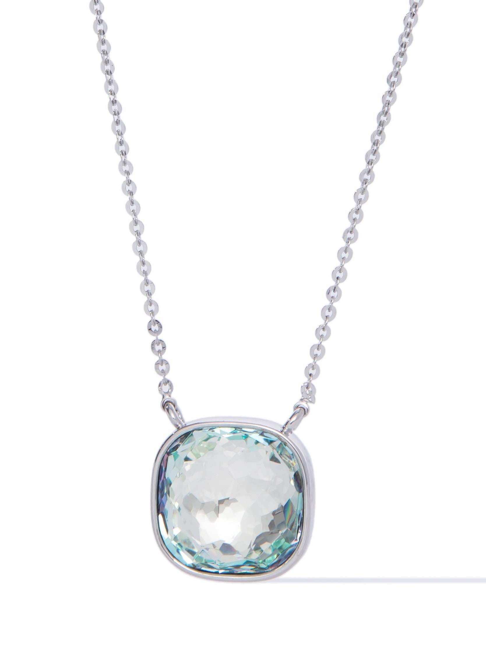Crystal Glow Square Necklace - Frost Pop