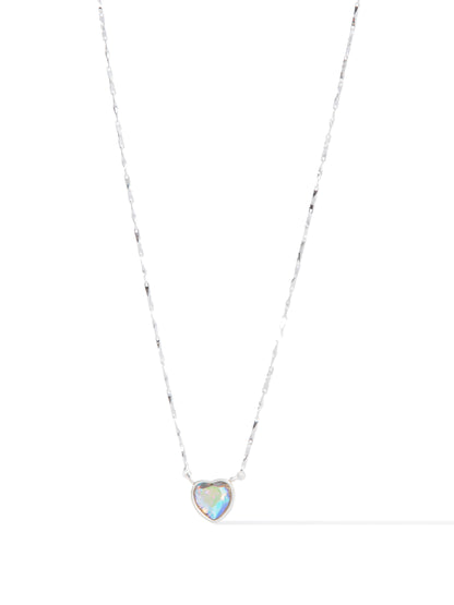 Crystal Love Necklace - Liquid Metallic Pearl White Clear AB