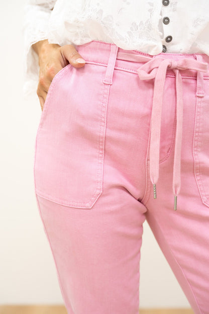 Judy Blue Icing On The Cake High Rise Garment Dyed Joggers - Pink *JB