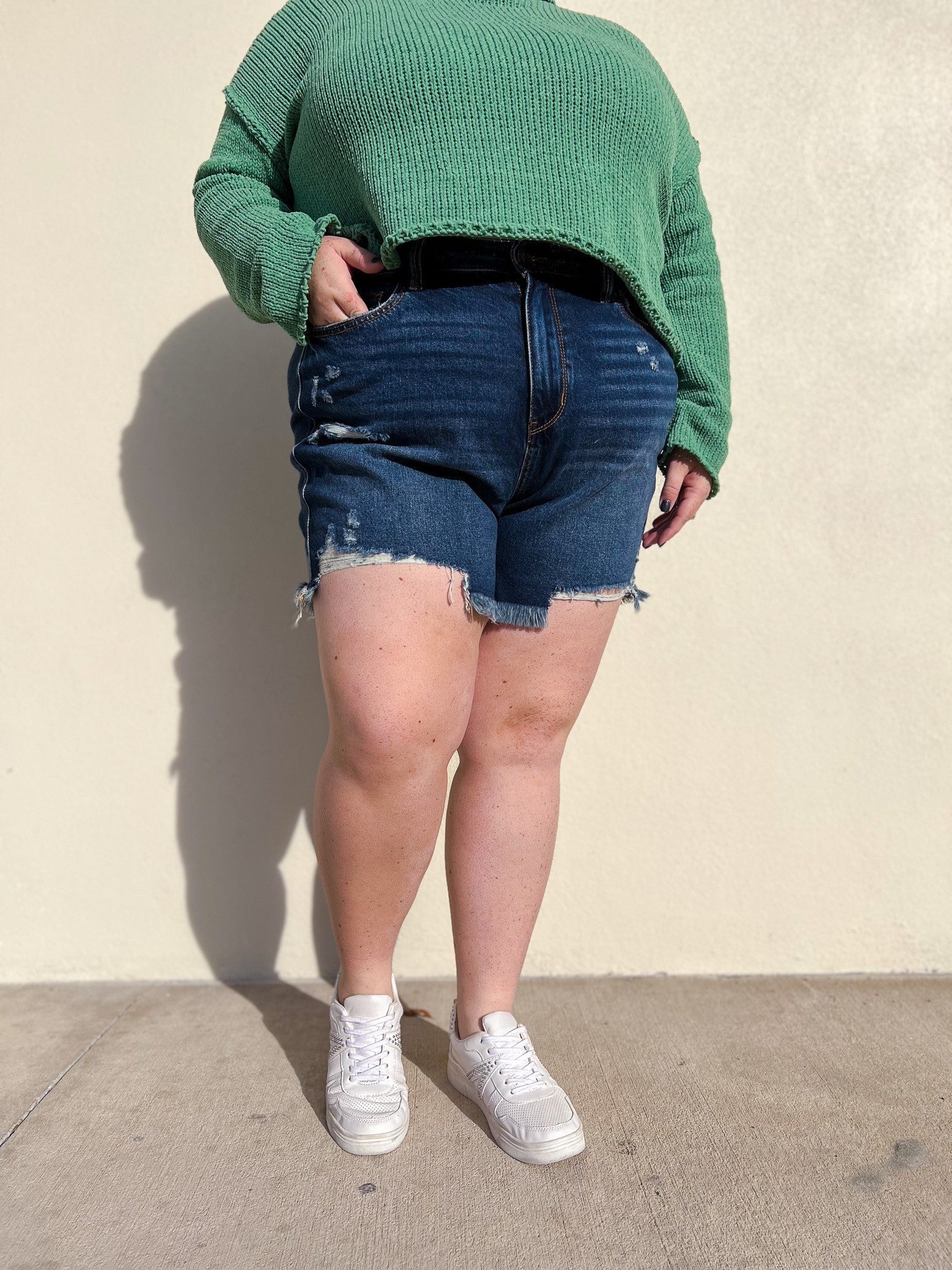 Judy Blue Here Comes The Sun High Rise Rigid Magic Frayed Hem Shorts