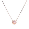 Mini Crystal Glow Square Necklace - Light Rose Gold Pale Peach